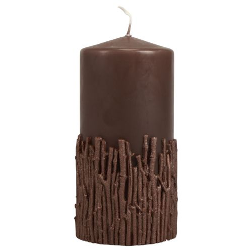 Stulpinės žvakių šakos dekoro žvakė tamsiai ruda 150/70mm 1vnt