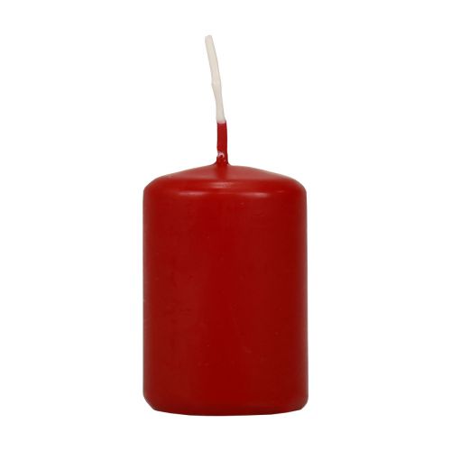 Floristik24 Stulpinės žvakės raudonos Advento žvakės mažos senos raudonos 60/40mm 24vnt