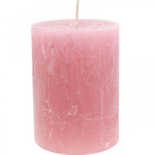 daiktų Vienspalvės žvakės Dusty pink Rustic žvakė 80×110mm 4vnt