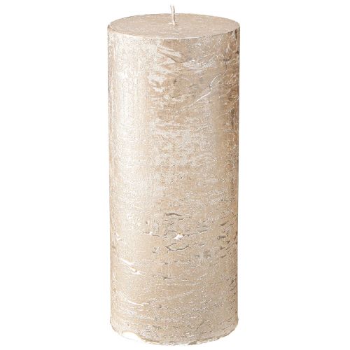 Stulpinės žvakės vienspalvio šviesaus aukso 85×200mm 2 vnt
