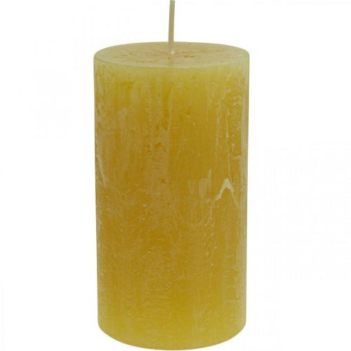 Floristik24 Stulpinės žvakės Kaimiškų spalvų žvakės geltonos 60/110mm 4vnt
