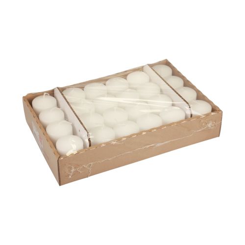 Floristik24 Stulpinės žvakės baltos Advento žvakės mažos žvakės 70/50mm 24 vnt