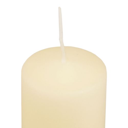 Floristik24 Pillar žvakės kremas Advento žvakės žvakės 120/50mm 24 vnt