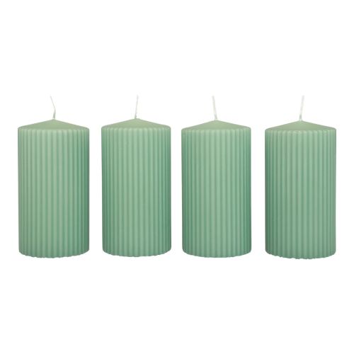 daiktų Stulpinės žvakės Žvakės su smaragdais grioveliais 70/130mm 4 vnt