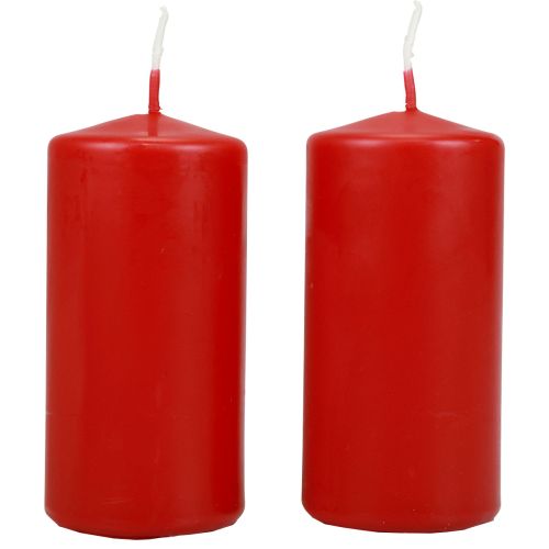 Floristik24 Stulpinės žvakės H100 Ø50cm raudonos žvakės 12vnt
