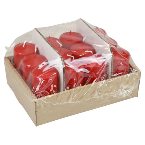 Floristik24 Stulpinės žvakės H100 Ø50cm raudonos žvakės 12vnt