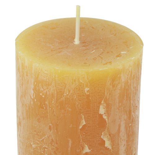 daiktų Stulpinės žvakės Kaimiškos vienspalvės Advento žvakės geltonos 70/110mm 4vnt.