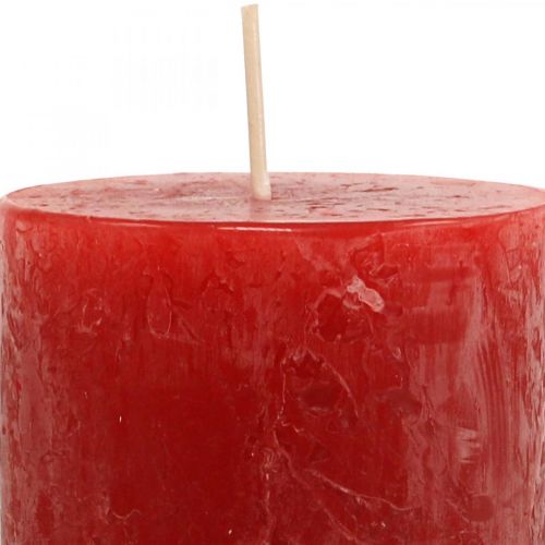 daiktų Stulpinės žvakės Rustic Colored Advento žvakės raudonos 70/110mm 4vnt