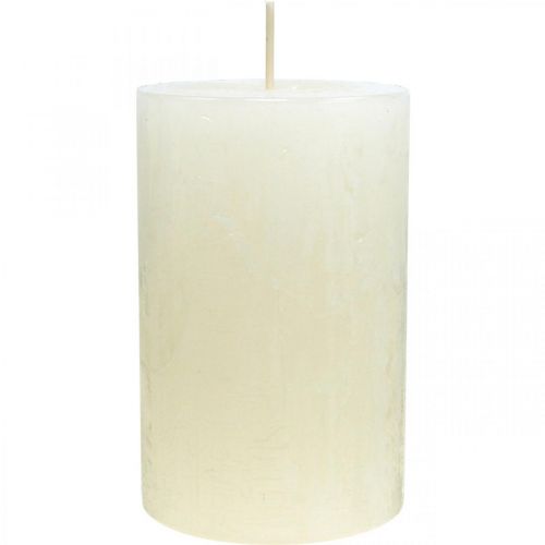 Floristik24 Stulpinės žvakės Rustic Colored Advento žvakės baltos 70/110mm 4vnt
