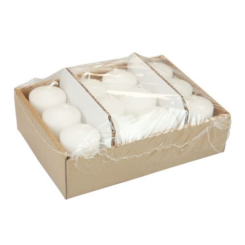Floristik24 Stulpinės žvakės baltos žvakės H70mm Ø50mm 12 vnt