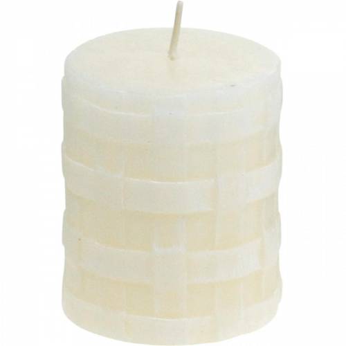 daiktų Stulpinės žvakės Balta Rustic 80/65 Rustic žvakė 2vnt