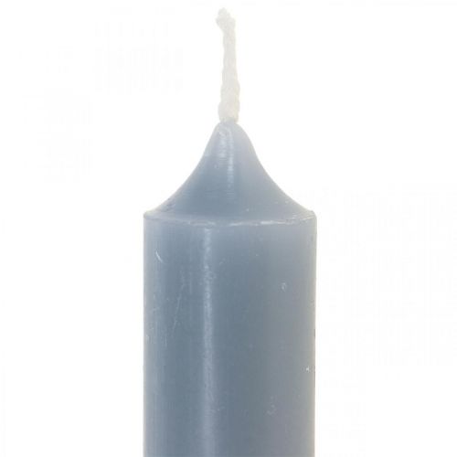 Stulpinės žvakės šviesiai mėlynos, trumpos, Ø2,2cm, H11cm, 6 vnt