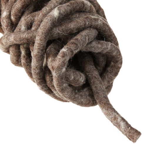 daiktų Stylo cord veltinio virvelė valcuota avies vilna ruda 10mm 15m