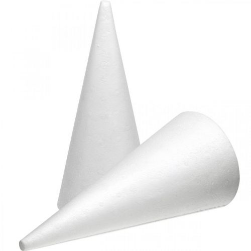 daiktų Putų polistirolo kūgiai balti 26cm x12cm 5 vnt