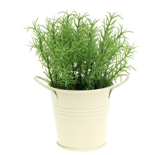 Floristik24 Virtuvės žolelės cinko puode dirbtinis 16cm 4vnt