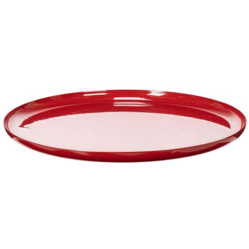 Dekoratyvinis padėklas, raudonas, minimalistinio dizaino, 27 cm