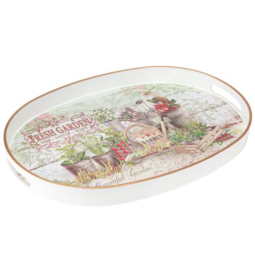 Floristik24 Ovalus padėklas su rankena Fresh Garden Vintage 39x27x3,5cm