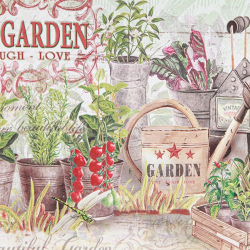 daiktų Ovalus padėklas su rankena Fresh Garden Vintage 39x27x3,5cm