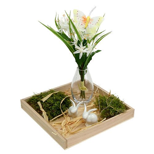 Floristik24 Medinis padėklas mažas natūralus 19cm x 19cm H3cm