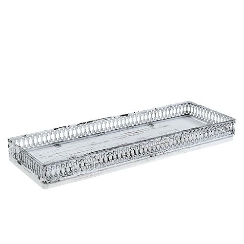 Floristik24 Padėklas kvadratas 36 cm x 13 cm A 4 cm baltas 1 vnt