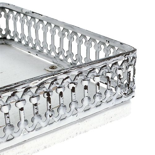 Floristik24 Padėklas kvadratas 36 cm x 13 cm A 4 cm baltas 1 vnt