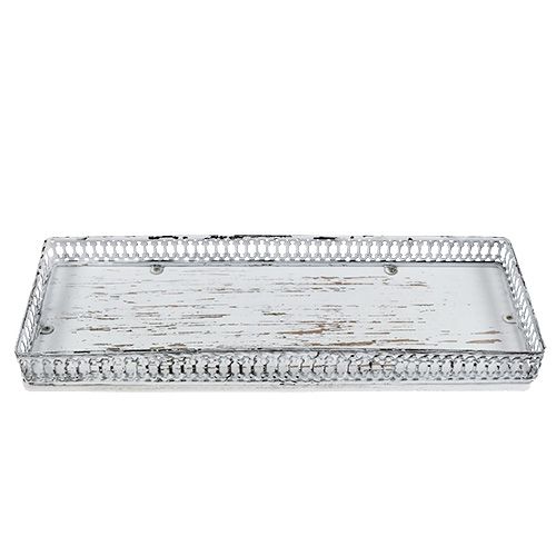 Floristik24 Padėklas kvadratas 36 cm x 13 cm A 4 cm baltas 1 vnt