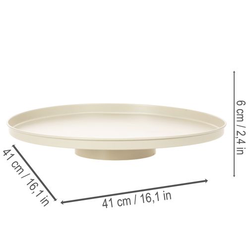 Dekoratyvinė metalinė gėlių lėkštė, apvali, 41 cm, stalo demonstravimui | Floristik24.lt