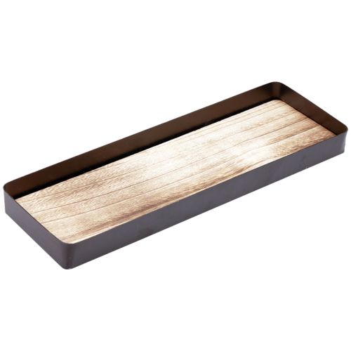 Floristik24 Dekoratyvinis padėklas metalinis medis metalinis padėklas medinis pagrindas 40x13x3cm