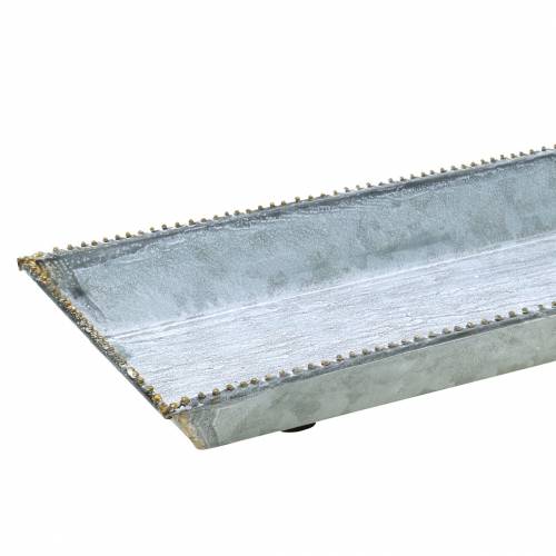 Floristik24 Dekoratyvinis padėklas, skalbtas baltas, cinkuotas 80 × 15cm