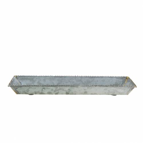 Floristik24 Dekoratyvinis padėklas baltas plautas cinkas 40cm × 15cm