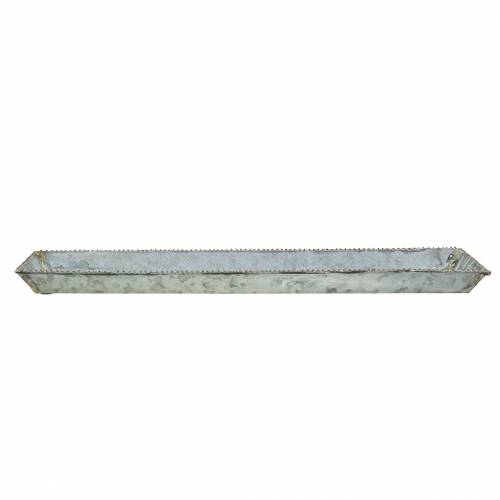 Floristik24 Kalėdinis padėklas baltas plautas cinkas 60 × 15cm