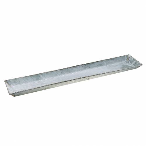 Floristik24 Dekoratyvinis padėklas, skalbtas baltas, cinkuotas 80 × 15cm