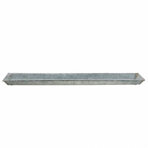 Floristik24 Dekoratyvinis padėklas, skalbtas baltas, cinkuotas 80 × 15cm