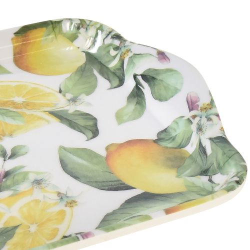 Floristik24 Padėklas citrininis stalo dekoravimas vasarinis melaminas 21x13x1,5cm