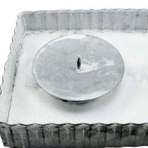 Floristik24 Padėklas su 4 cinko žvakidėmis 40 cm x 12,5 cm 1 vnt.