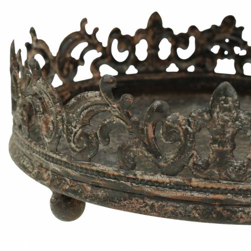 Floristik24 Antikvarinis metalinis padėklas Ø16 / 20 / 25cm 3vnt
