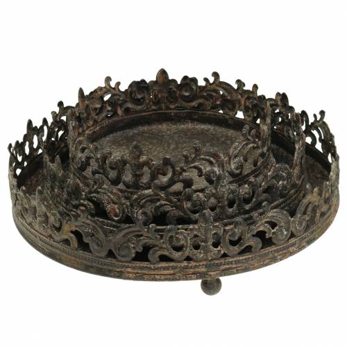 Floristik24 Antikvarinis metalinis padėklas Ø16 / 20 / 25cm 3vnt