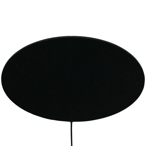 daiktų Lentos ovalios juodos dekoratyvinės kištukai medinis metalas 10x6cm 12vnt