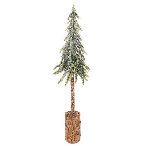 Dirbtinė eglė, apledėjusi, su mediniu pagrindu, žiemos dekoracija, 60 cm pirkti | Floristik24.lt