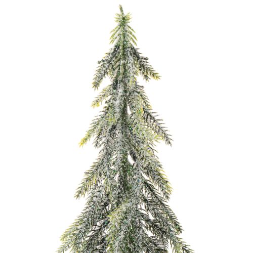 Dirbtinė eglė, apledėjusi, su mediniu pagrindu, žiemos dekoracija, 60 cm | Floristik24.lt