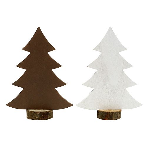 Floristik24 Eglė balta, ruda iš medžio 21cm 4vnt