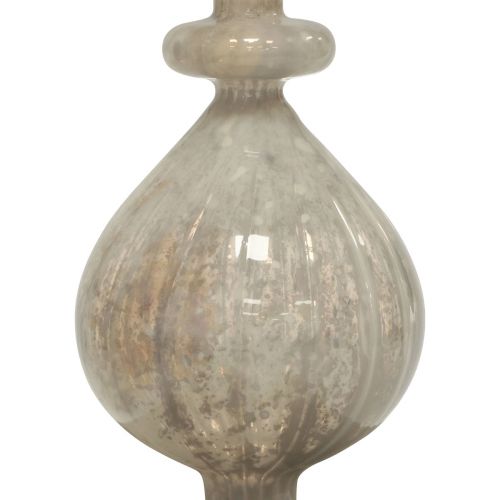 daiktų Kalėdų eglutės viršaus stiklas baltas stiklas sidabras 34cm 1vnt