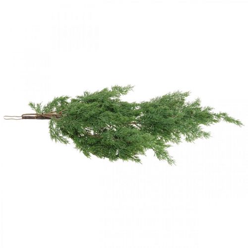 Floristik24 Dirbtinė kipariso šakelė žalia pakabinama nuo 5 dekoratyvinių šakų 75cm