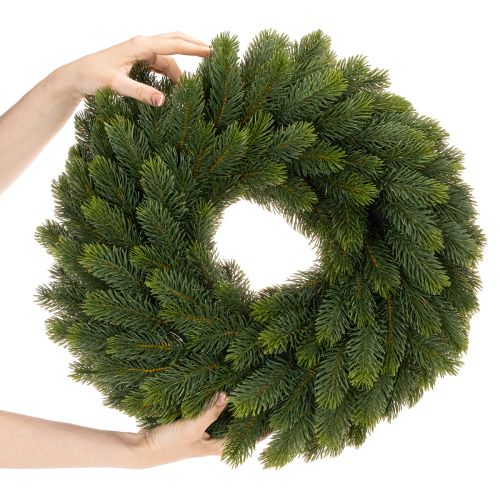 Dirbtinis eglės šakų vainikas, žalias, apvalus, 50 cm | Floristik24.lt