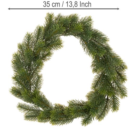 Dirbtinis eglės žalumo vainikas durų dekoracijai, 35 cm | Floristik24.lt