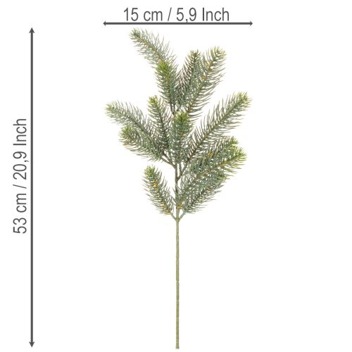 Dirbtinė eglės šaka, šventinė lango dekoracija, 50 cm, 3 dalys | Floristik24.lt