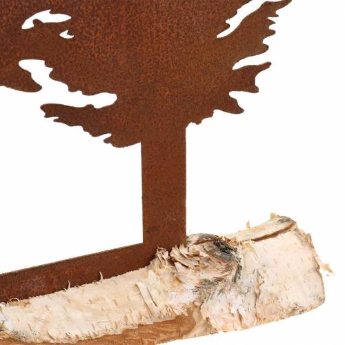 Floristik24 Eglės silueto patina ant beržo kamieno 41cm x 36cm