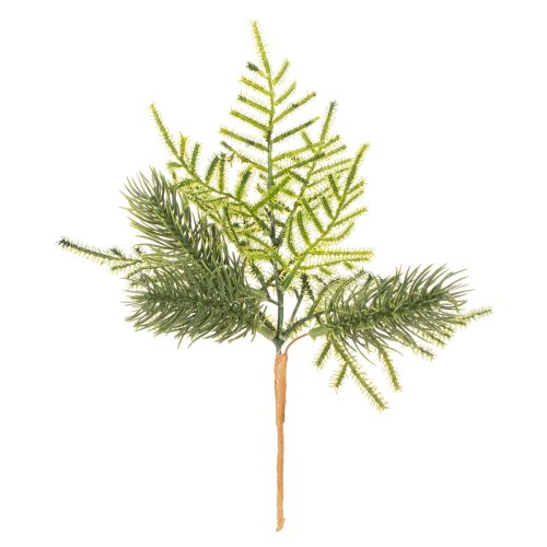 Dirbtinė eglės šaka šventinei dekoracijai, 22 cm, 2 vnt. | Floristik24.lt