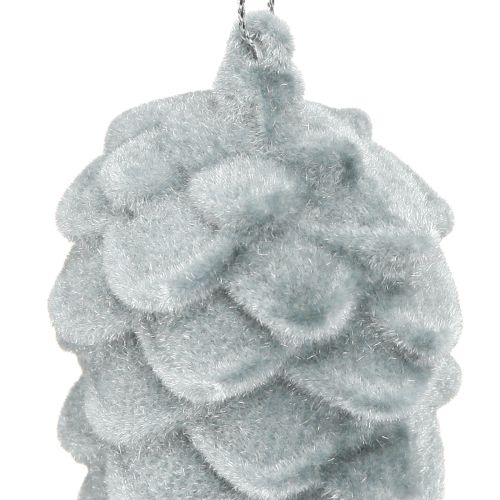 daiktų Pušies kankorėžiai, dekoratyviniai, pilki, pūkuotiniai, 11,5 cm, 6 vnt.