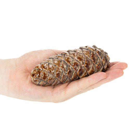 Keraminė pušies kankorėžio dekoracija, stalo dekoracija, rudeninė, 14 cm, 3 dalys | Floristik24.lt
